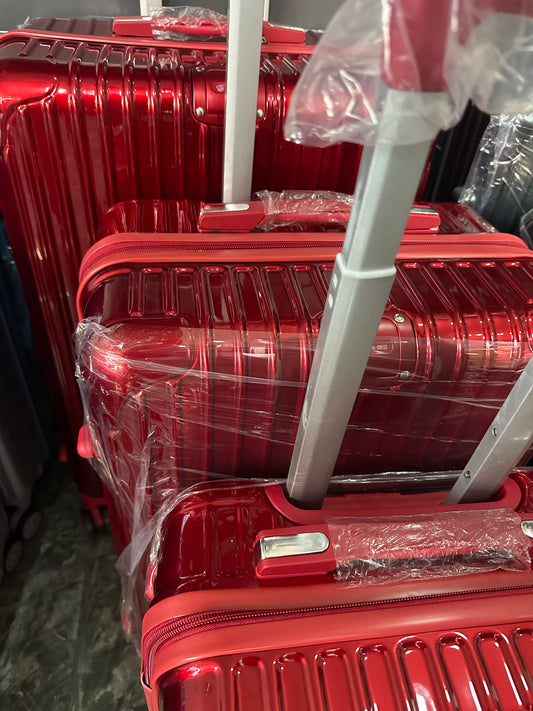 Collection Aluminium rouge – Lot de 4 Valises Ultra-Résistantes