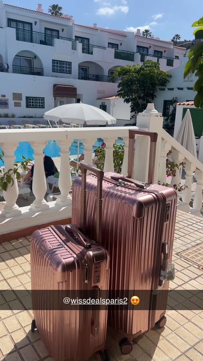 Collection Aluminium Pink – Lot de 4 Valises Ultra-Résistantes