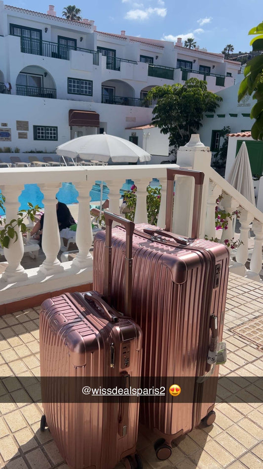 Collection Aluminium Pink – Lot de 4 Valises Ultra-Résistantes