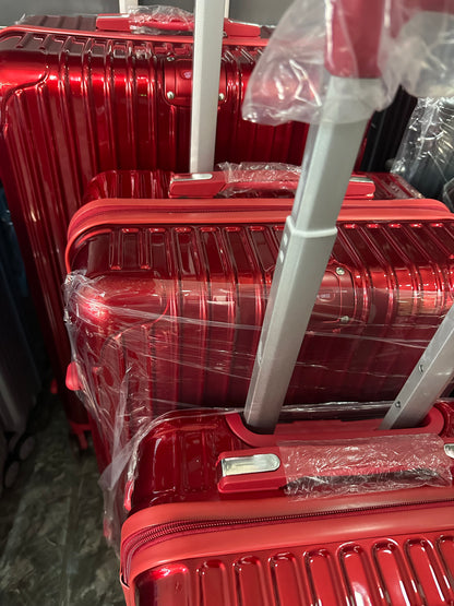 Collection Aluminium rouge – Lot de 4 Valises Ultra-Résistantes